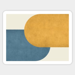 Half Circle Colorblock - Gold Blue and White Sticker